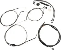 Harley Davidson Flhri [LA CHOPPERS] – standardní sada půlnočních pletených řídítek/brzdové šňůry