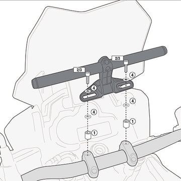 Ducati Hyperstrada 821 [GIVI] - Montagekit für Smart Bar oder Smart Mount