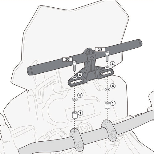 Ducati Hypermotard 939 [GIVI] - Montagekit für Smart Bar oder Smart Mount