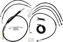 Harley Davidson Fxdrs 114 [LA CHOPPERS] - Kompletní sada černého vinylového pleteného lanka/brzdové šňůry