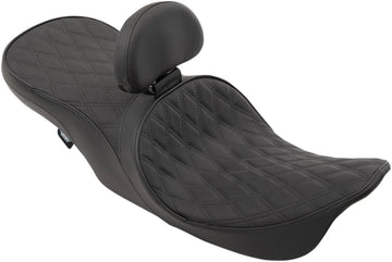 harley davidson flhri [SPECIALITY DRAG] - Přední dvoudílné cestovní kožené sedadlo s nízkým profilem - 0