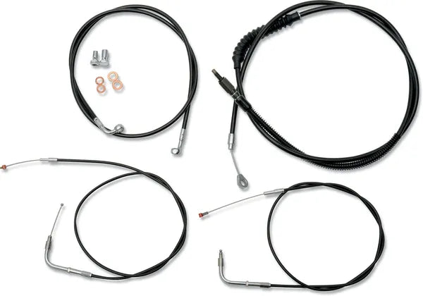 Harley Davidson Fxst [LA CHOPPERS] – standardní černá vinylová sada lanka na řídítka/brzdové vedení
