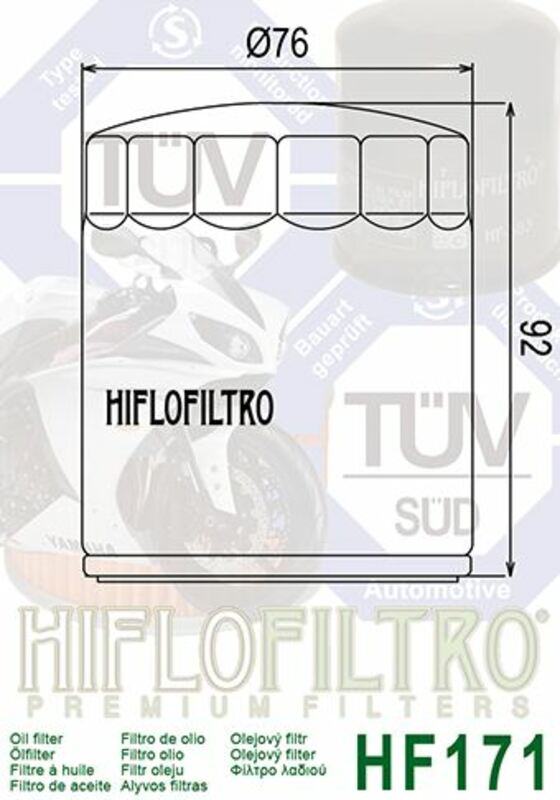 Harley -Davidson Ultra Limited FLHTK [HIFLOFILTRO] - olejový filtr