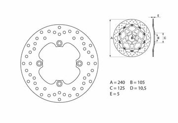 Honda Xrv 650 African Twin [BREMBO] - Kulatý pevný brzdový kotouč řady Oro
