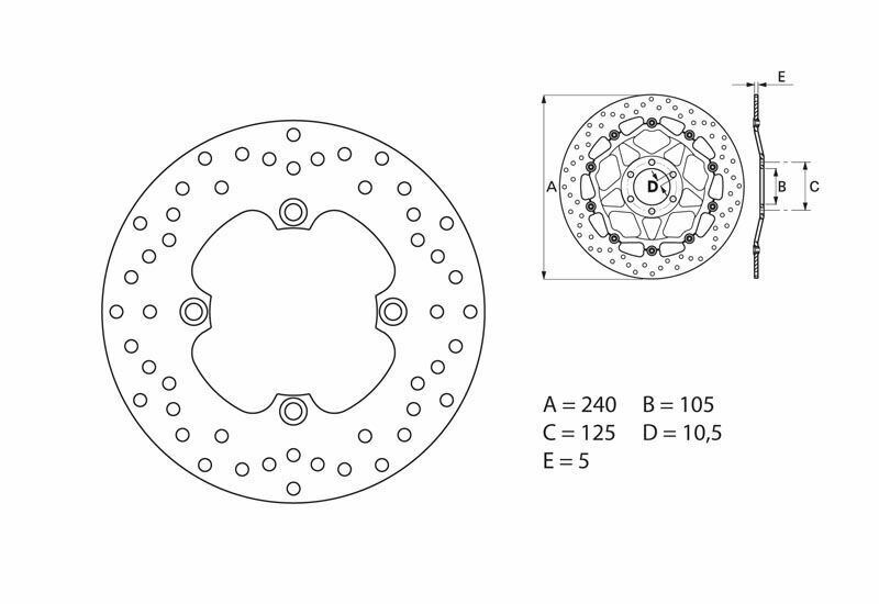 Honda Cb 900 Hornet [BREMBO] - Kulatý pevný brzdový kotouč řady Oro