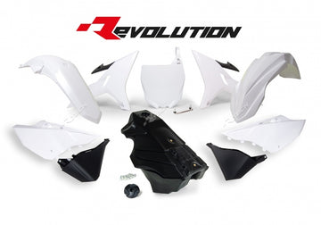 Yamaha YZ 125 (CE 09) [2002] - Revolution Plastik-Kit mit Tank Schwarz/Weiß Yamaha YZ125/250