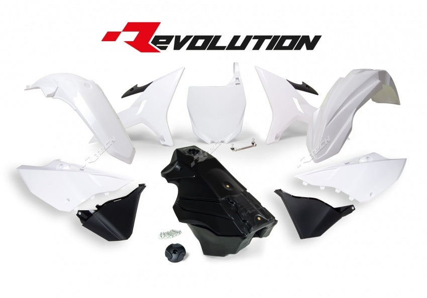 Yamaha YZ 125 (CE 13) [2004] - Revolution Plastik-Kit mit Tank Schwarz/Weiß Yamaha YZ125/250
