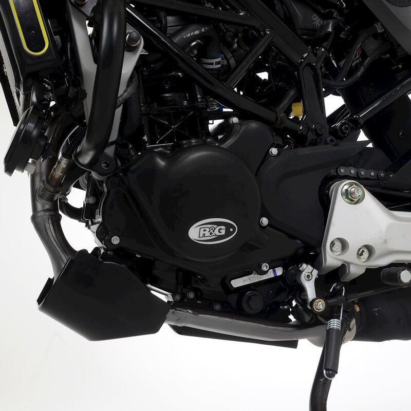 Ktm RC 125 ABS [2022-2026] - Ochranný kryt levého krytu klikové skříně řady Race (zapalování) - Černá Husqvarna Svartpilen 125