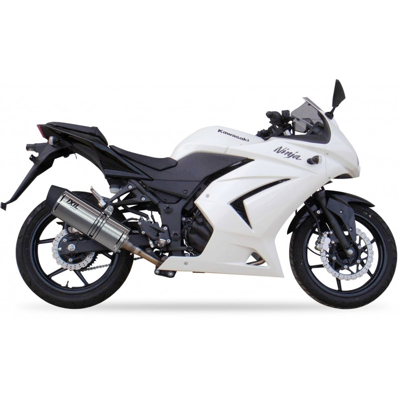 Kawasaki Ninja 250 [IXIL] - Šestihranný tlumič výfuku nerezová ocel černá / koncovka nerezová ocel - OK7034VSE