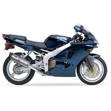 Kawasaki Ninja ZX-6 R (ZX 600 GG) [1998-1999] - Hexoval tlumič z nerezové oceli / koncovka z nerezové oceli černá - OK7045VSE