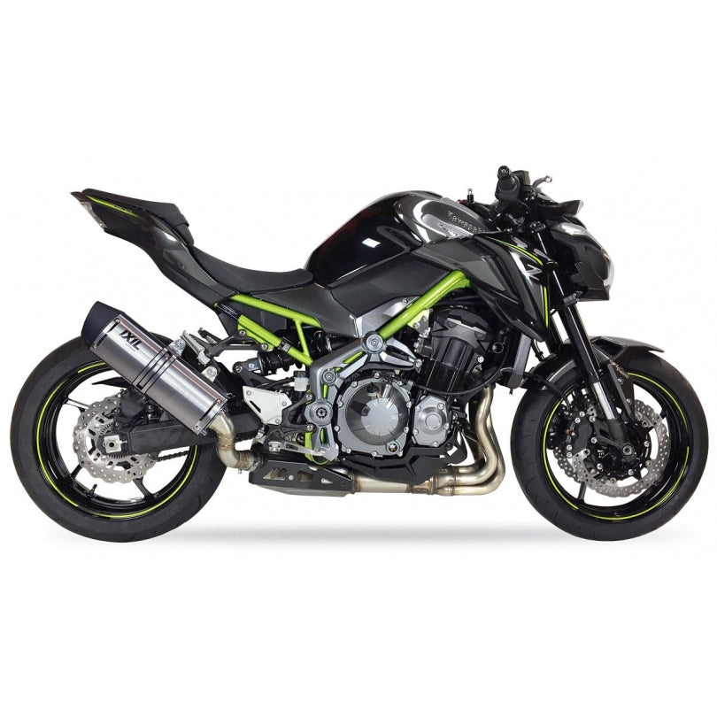 Kawasaki Z 900 A2 ABS ZR900D [2018-2019] - Hexoval Endtopf Edelstahl / Endkappe schwarz