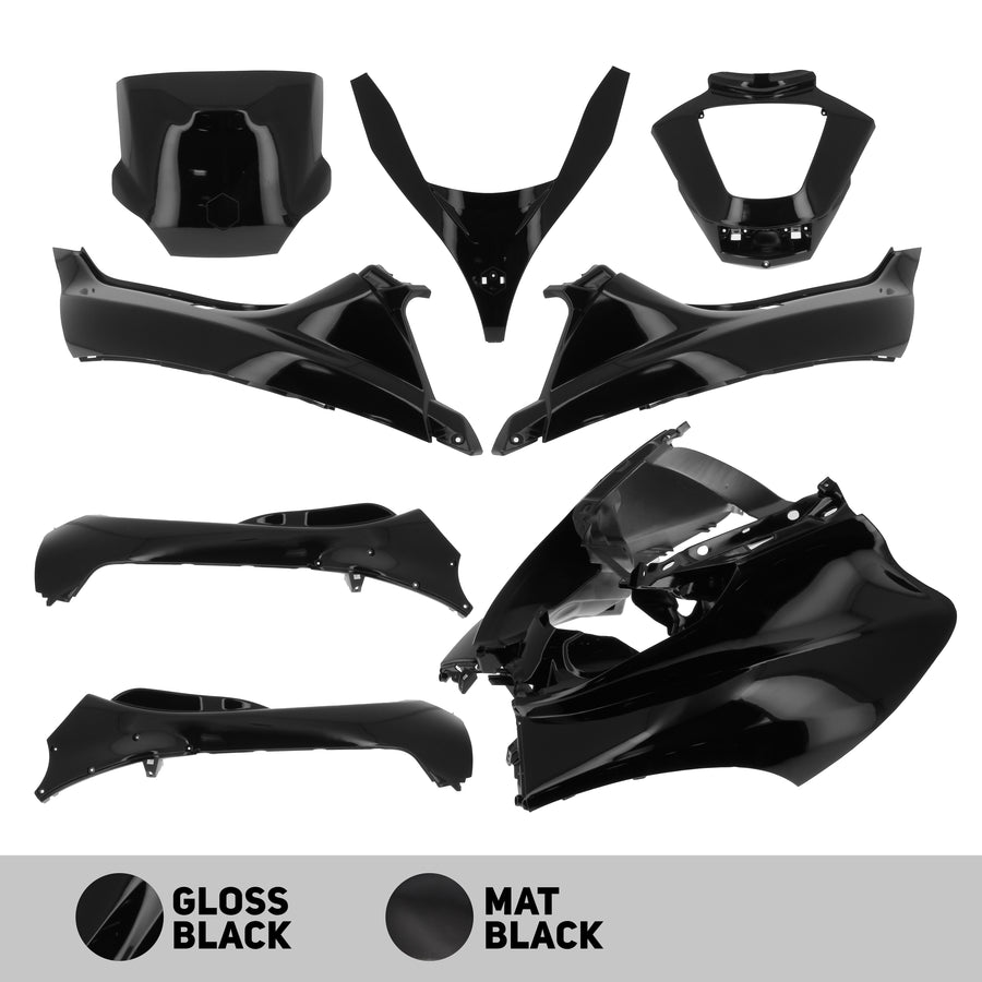 Piaggio MP 3 300 LT Yourban Sport ERL (M 751) [2011-2014] - Verkleidungskit Mattschwarz - Piaggio MP3 125/250/300 (11–14) 400 (08–11) 500 (11–13)