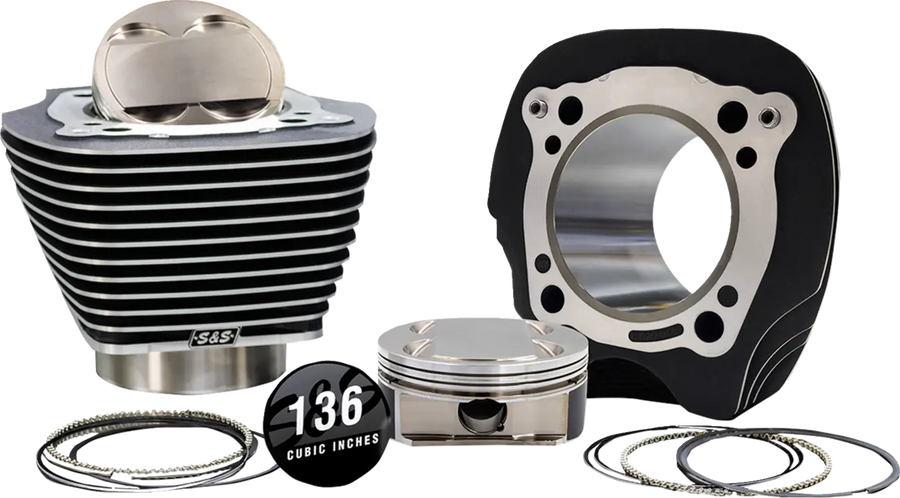 Harley-Davidson Fxlrs 1923 ABS [2025] - 132" Hochverdichtungs- / 136" Big Bore Kit – Oberfläche: Hervorgehobene Lamellen, Black Granite – Merkmal: 0,00 cm³ Kuppelvolumen – Bild 1