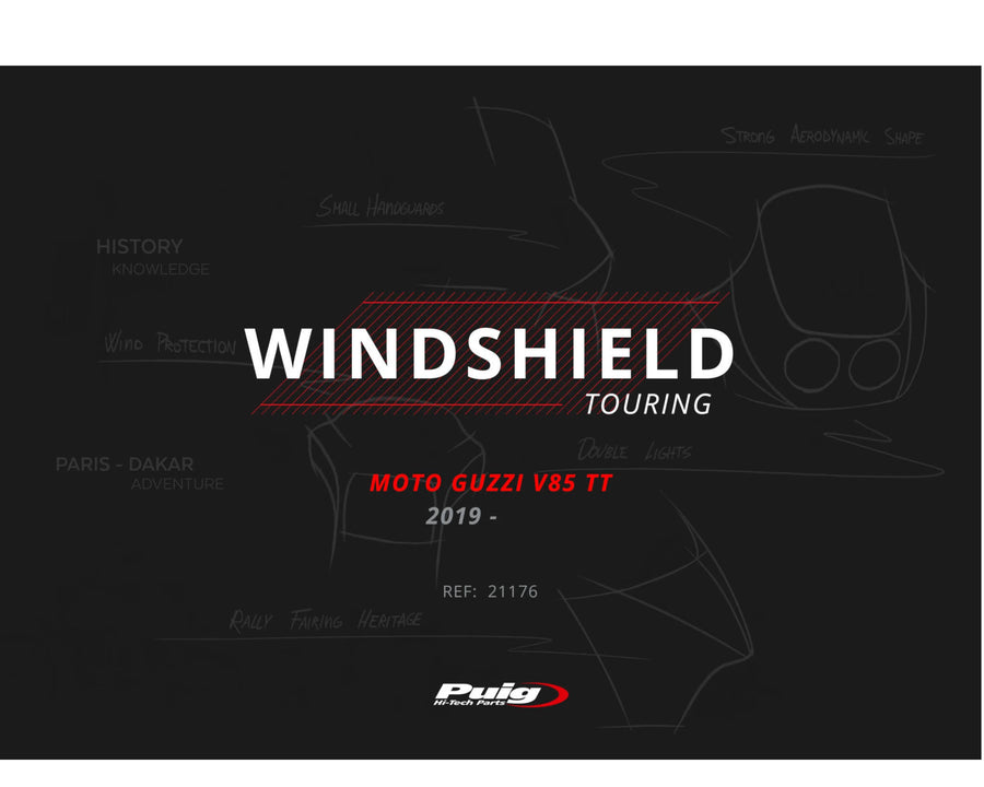 MOTO GUZZI V 85 TT TRAVEL [2020] – Touring Screen – Transparentní