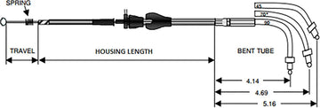 harley davidson flhri [DRAG SPECIALTIES] – Volný kabel opláštěný nerezovou ocelí - 0