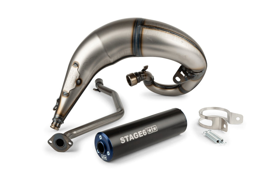 Beta RR Track 50 2T - Auspuff Streetrace High Mount CNC blau schwarz