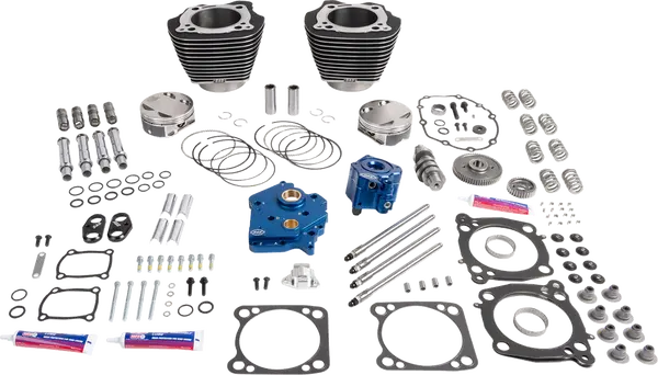 Harley-Davidson FLHCS 1923 Softail Heritage Classic 117 [2026] - 129" Power Package Motorleistungs-Kit – Oberfläche: Schwarz, Hervorgehobene Lamellen – Merkmal: Verchromte Stößelstangenrohre – Bild 2