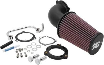 Harley Davidson Sportster 883 Iron XL 883 N [K & N] - sací systém Aircharger® se sadou hliníkového sacího potrubí ohýbaného trnem
