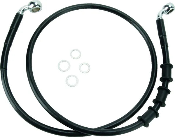 Harley Davidson FLS [DRAG SPECIALTIES] - Černá vinylová sada prodlouženého brzdového vedení