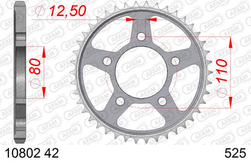 Honda CRF 1000 L Africa Twin ABS (SD 06) [2017-2019] - Kettenkit 525 XHR4 - 16/42-124 - Standard Kettenrad Stahl