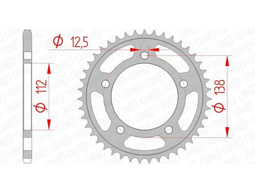 Honda NC 700 X ABS RC63 [2012-2013] - Kettenkit 520 XSR4 - 16/43-114 - Standard Kettenrad Stahl