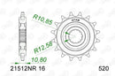 Yamaha XJ 6 F Diversion (RJ 19) [2010-2012] - Kettenkit 520 XSR4 - 16/46-118 - Standard Kettenrad Stahl