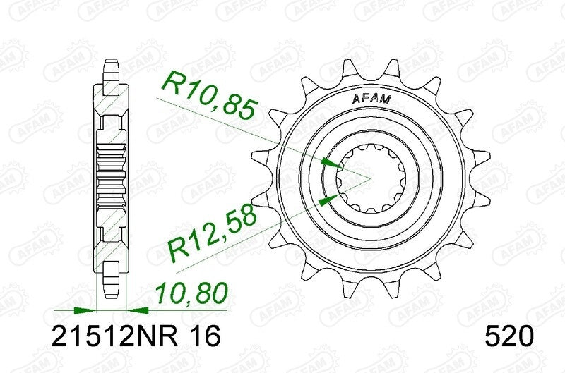 Yamaha XJ 6 F Diversion (RJ 22) [2013-2016] - Kettenkit 520 XSR4 - 16/46-118 - Standard Kettenrad Stahl