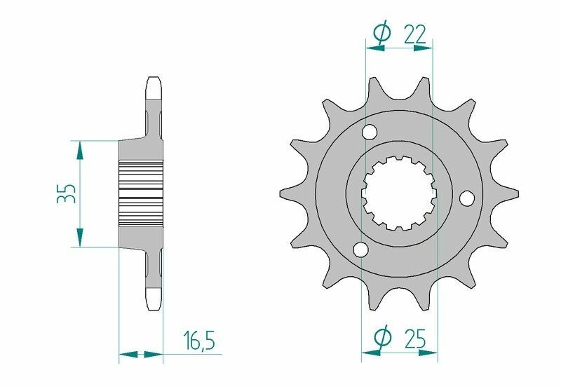 DUCATI 999 [2003-2006] - Kettenkit 525 XHR4 - 15/36-96 - Standard Kettenrad Stahl