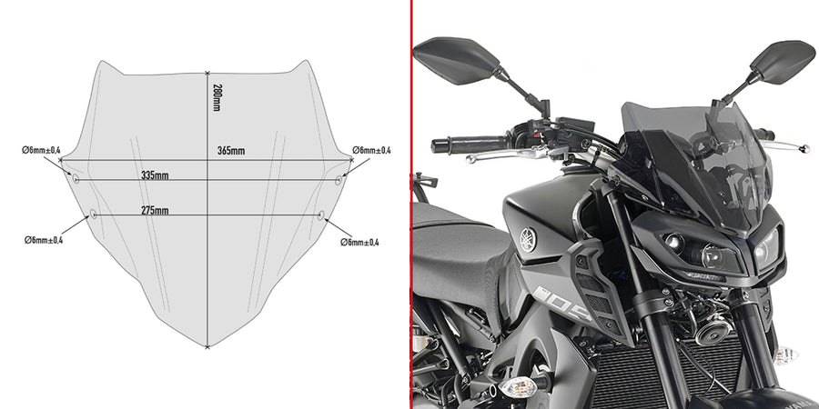 YAMAHA MT 09 MT 09 SP MT 09 TRACER [2017-2020] - Specifické čelní sklo