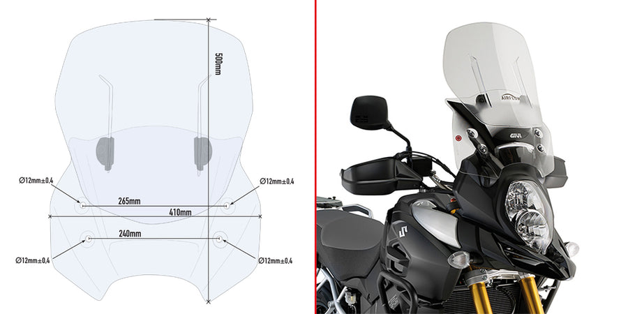 SUZUKI DL 1000 V STROM [2014-2016] - Specifické posuvné čelní sklo