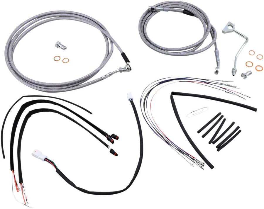 harley davidson fltruse [BURLY BRAND] - Kompletní sada lanka/brzdového vedení z nerezové oceli