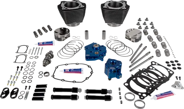Harley-Davidson FXBB 1923 Softail Street Bob Solo 117 [2026] - 129" Power Package Motorleistungs-Kit – Oberfläche: Schwarz, Hervorgehobene Lamellen – Merkmal: Schwarze Stößelstangenrohre – Bild 2
