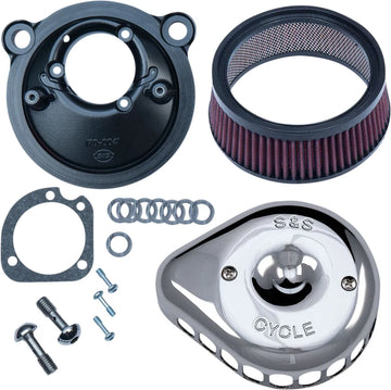 Harley-Davidson XL 1200 C Sportster Custom [2020] - Mini Teardrop Stealth Luftfilter-Kit – Oberfläche: Silber – Bild 1