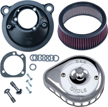 Harley-Davidson XL 1200 C Sportster Custom [2020] - Mini Teardrop Stealth Luftfilter-Kit – Oberfläche: Silber – Bild 2