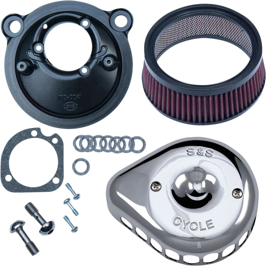 Harley-Davidson XL 883 L Sportster SuperLow [2020] - Mini Teardrop Stealth Luftfilter-Kit – Oberfläche: Silber – Bild 1