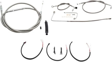 Harley Davidson FLS [LA CHOPPERS] – Kompletní sada lanka/brzdového vedení z nerezové oceli