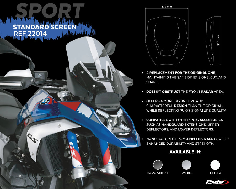 BMW R 1300 GS TROPHY [2025] – cestovní obrazovka – průhledná