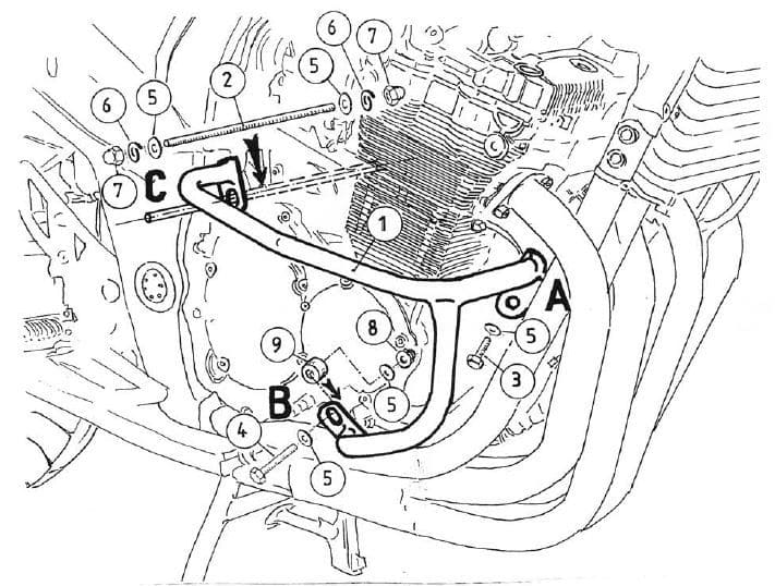 Suzuki GSF 650 [2005-2006] - Bar pro ochranu motoru