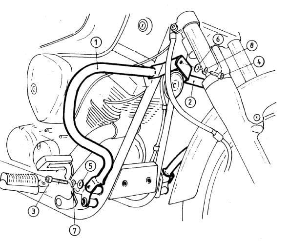 Yamaha XVS 125 [2000-2004] - Bar pro ochranu motoru