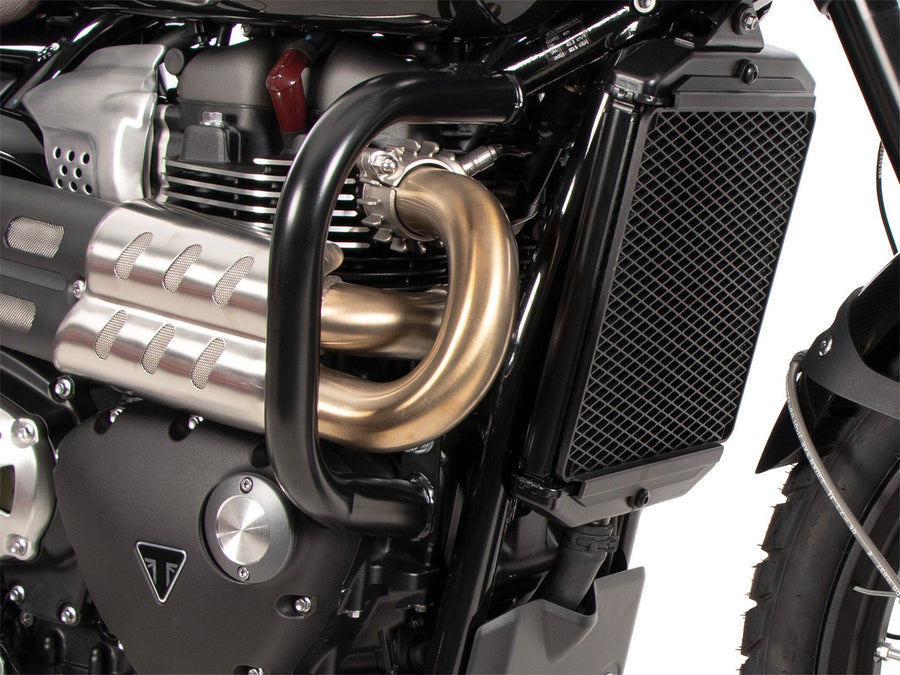 Triumph Scrambler 1200 X [2024-2025] - Pohled zepředu na kryt motoru