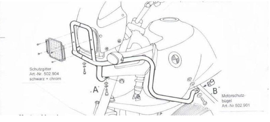 BMW R 850 GS [1994-2000] - Bar pro ochranu nádrže