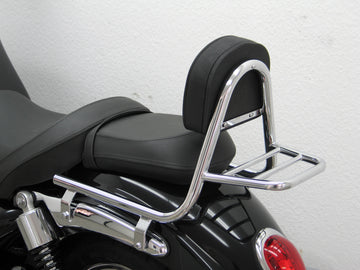 Triumph Rocket III ROADSTER [2010-2017] - SISSY BAR vyrobený z potrubí s polštáři a stojanem na zavazadla