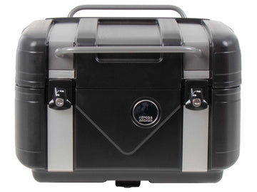 Topcase [Hepco & Becker] - Gobi Black Edition se stříbrnými vložkami - pro nosiče topcase