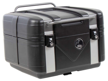 Topcase [Hepco & Becker] - Gobi Black Edition se stříbrnými vložkami - pro nosiče topcase