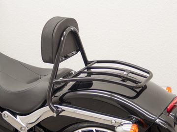 Harley Davidson Breakout (FXSB) 2013-2017 [2013-2017] -Dradelní sissy bar s polštáři a zavazadlový stojan, černý