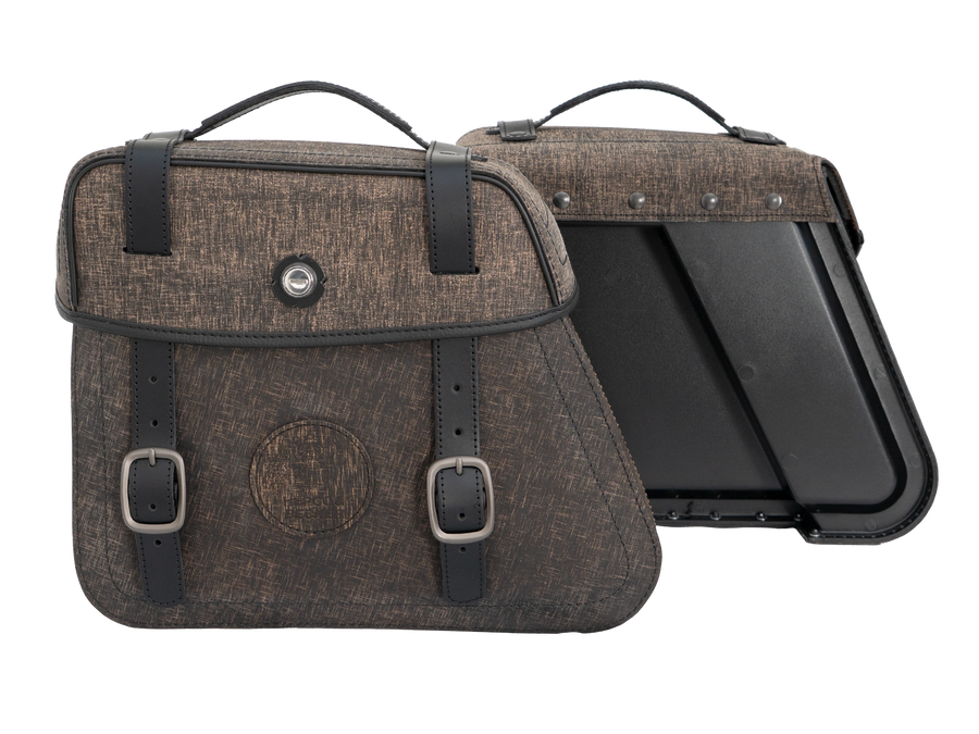 Moto taška [Hepco & Becker] - sada kožených tašek Rugged Cutout 19 L vč. rychloupínák - výřez