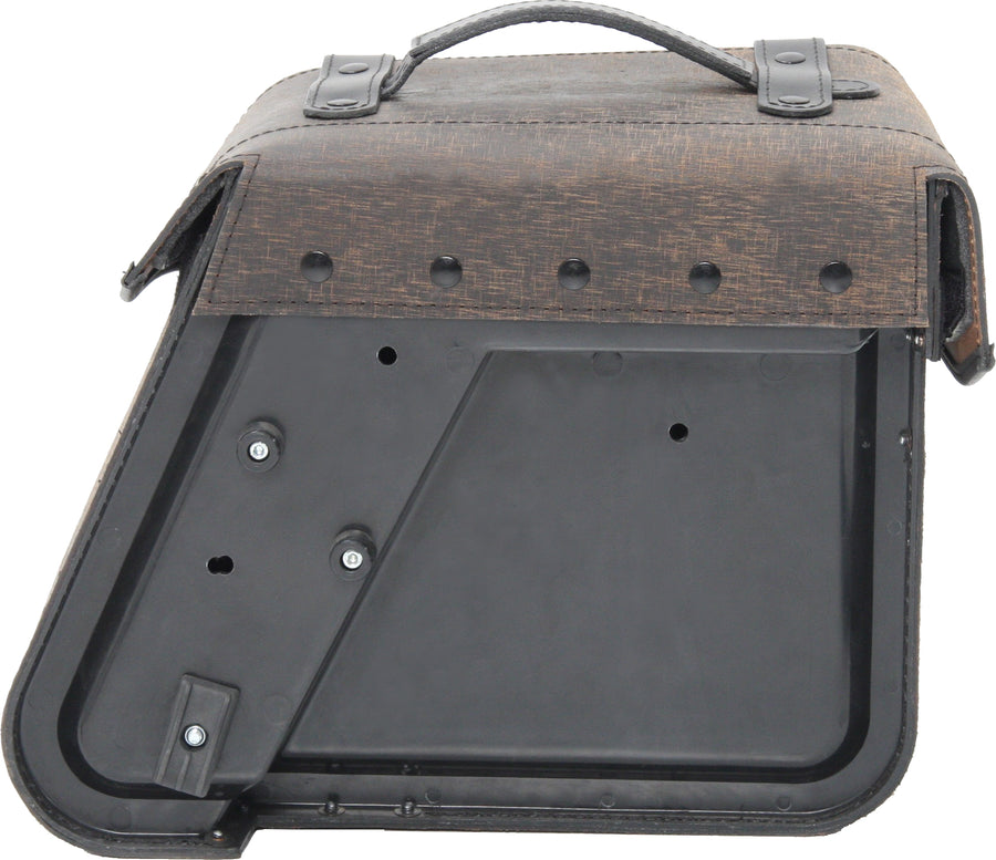 Moto taška [Hepco & Becker] - sada kožených tašek Rugged Cutout 19 L vč. rychloupínák - hnědá - výřez