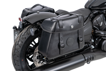 Indian Sport Scout [2025-2026] - Sada: Kožený držák na tašku výřez černý vč. Odolné kožené tašky černé barvy