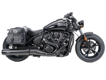 Indian Scout Sixty Classic [2025-2026] - Sada: Kožený držák na tašku Výřez černý vč. Odolné kožené tašky černé barvy