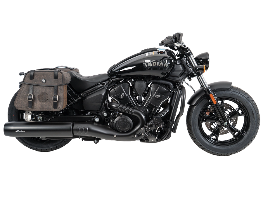 Indian Scout Sixty Classic [2025-2026] - Set: Ledertaschenhalter Cutout schwarz inkl. Rugged Ledertaschen braun